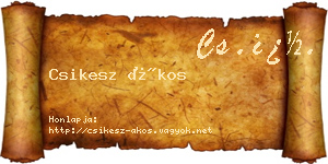 Csikesz Ákos névjegykártya